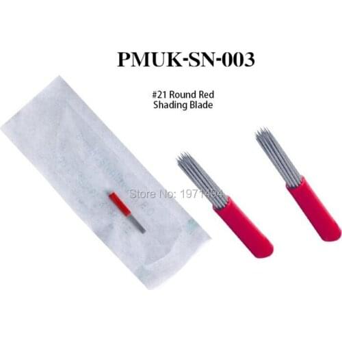 New arrival 100pcs disposable sterile microblading shading fog needles 21pin round liner eyebrow blades for permanent makeup