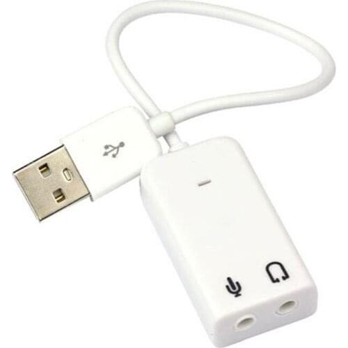100pcs External USB Audio Sound Card Adapter 7.1 Virtual Channel With Cable Audio Sound Card Adapter For Laptop PC Mac