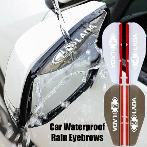 2Pcs Car Waterproof Rain Cover Eyebrow Rear View Mirror Rain Shield Protector For Lada Vesta Niva Samara Kalina Largus Priora