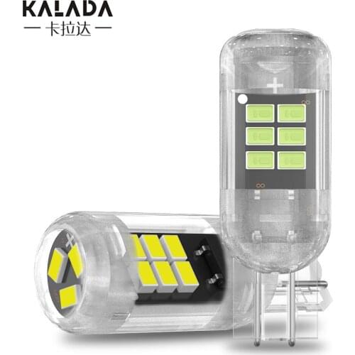 2pcs LED Car Lights T10 W5W 194 High Bright Lamps Canbus For Auto Interior Reading Lights License Plate Lamp 12V Diode Amber Red