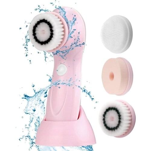 3 In 1 Electric Rotating Facial Cleansing Brush Face Cleanser USB Rechargeable Scrubber Rotating Rotation Skin Care Tools