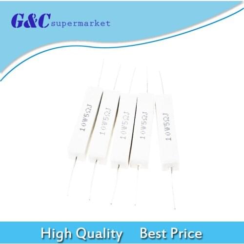 5pcs Ceramic Cement Resistor 10W 5 ohm Resistance 5% Error diy electronics