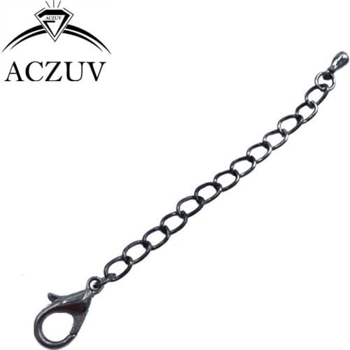 500pcs Gunmetal Black Chain Extender and Teardrops Extend Chain Findings with 12mm Lobster Clasp For Necklace DIY EXTC004