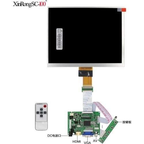 8 inch HE080IA-01D HJ080IA-01E 1024*768 IPS high-definition LCD Display For Raspberry Pi HDMI VGA AV Control Driver Board
