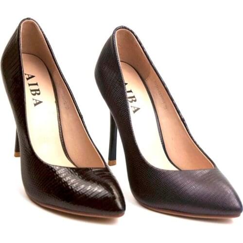 AIBA 2020 Hot Women shoes pointed toe pumps Dress high heels boat shoes zapatos Mujer Black coffee coler purple coffee