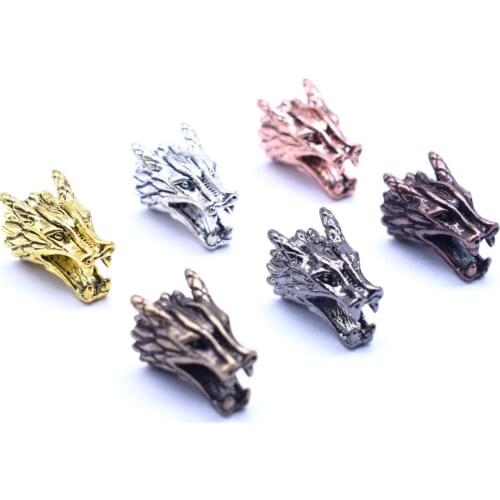 10 Pcs/ Lot 6 Colors Animal Style Alloy Dragon Beads for Jewelry Making Bracelets DIY Components Accessories Wholesale