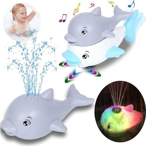 Baby Bath Toys Spray Water Shower Swim Pool Bathing Toys for Kids Electric Whale Bath Ball with Light Music LED Light Toys Gift