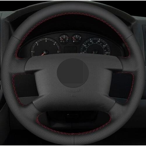 DIY Black Faux Leather Car Steering Wheel Cover For Volkswagen VW Caddy 2003-2006 Caravelle 2003-2009 T5 2003-2008