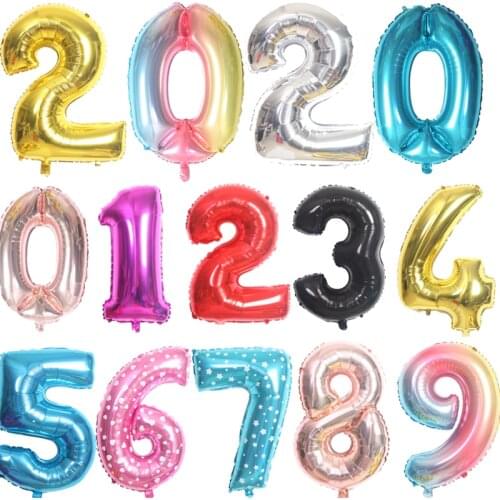 40 Inch Big Foil Birthday Balloons Helium Number Balloon Happy Birthday Wedding Party Decorations Kids gift Figures Air globos