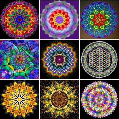 Full Round Square Drill Diamond Painting "Religious Mandala" DIY Picture of Rhinestone 5D Diamond Embroidery Cross Stitch Decor
