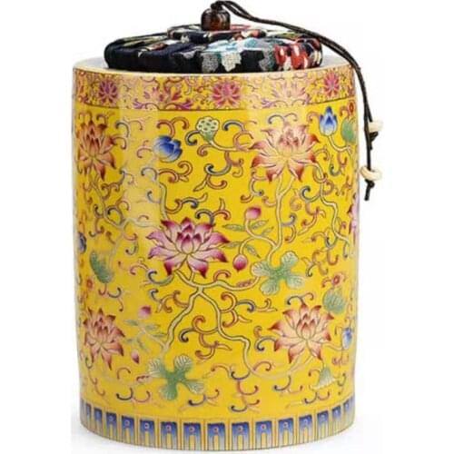 Ceramic Tea Caddy Mini Sealed Pu'er Dried Fruit Storage Jar Portable Travel Tea Storage Tank Container