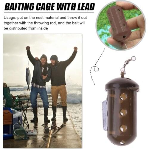 Carp Fishing Feeder Holder Basket Cage w/Weight Carp Catfish Fishing Tackle