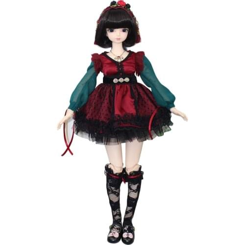 DBS doll 1/4 BJD No.Black short hair Joint Body With makeup Including wig eyes clothes reborn girls 45CM height