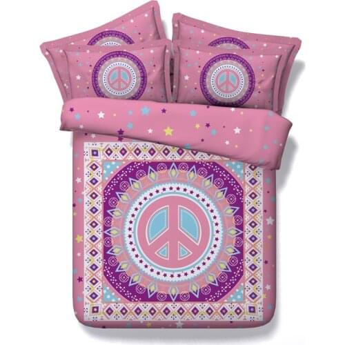 Boho bedding set Bohemian style duvet covers bed sheet bed cover bedspread linen full queen king size double Brand pink 4PCS