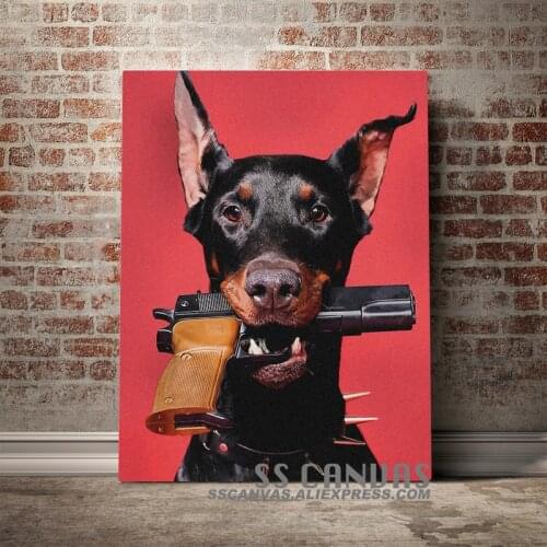 Dobermann Aesthetic Canvas Painting Decor Wall Art Pictures Bedroom Study Home Living Room Decoration Prints Poster