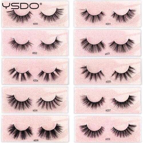 YSDO 1 Pair Mink Eyelashes Fluffy Soft 3D Mink Lashes Natural Long Cross False Eyelashes Reusable Makeup Volume Faux Cilios