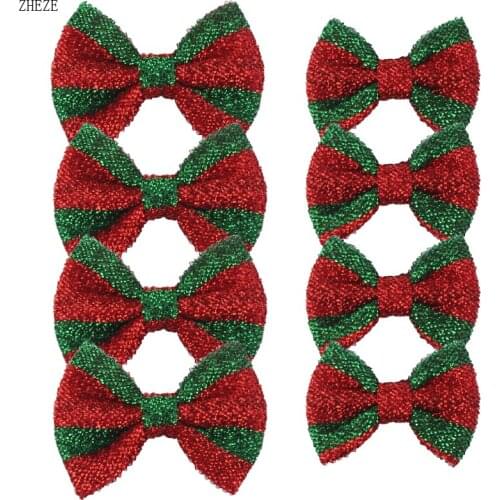 2Pcs/Lot NEW 4''/5'' Christmas Bow With/Without Clip Red/Green DIY Barrettes For Girl Festival Headwear Woman Hair Accessories