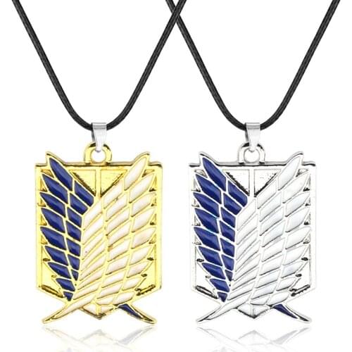 Attack on Titan Necklace Wings of Freedom Eren Scout Legion Stationary Guard Military Police Trainee Squad Pendant Anime Jewelry