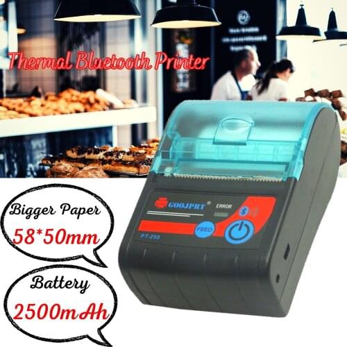 Portable Mini Bluetooth Printer Wireless Thermal Receipt Ticket Printer For Mobile Phone Window 58mm 50 Paper 2inch POS Machine