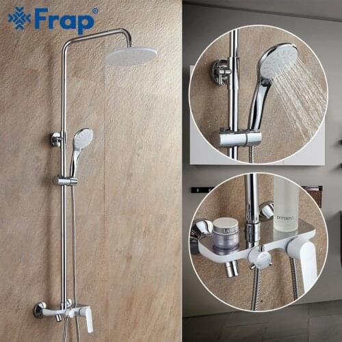 FRAP shower Faucet wall mounted brass shower faucets bathroom rainfall shower sets concealed handle waterfall faucet griferia