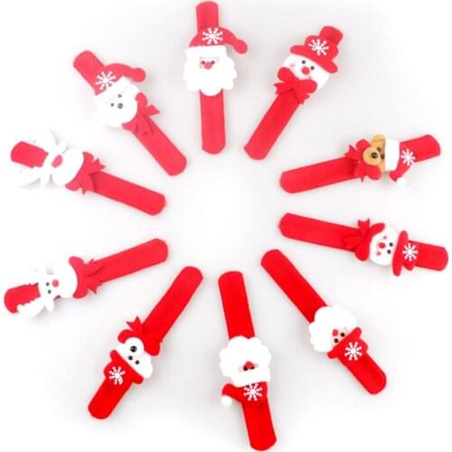 LED Luminous Light Glow Christmas Slap Circle Bracelet Xmas Kids Wrist Band New Year Party Toys Luminous Bracelet