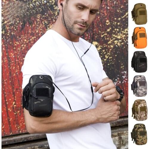 Water Repellent Military Tactical Camouflage Arm Belt Fishing Bag Handbag Mobile Phone Bag Fishing Running Arm Pouch Pockets