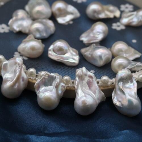 Good Shape No Holes Baroque Strong Light Natural Freshwater Special-shaped Pearls Nucleated Naked Beads Earring Accessories