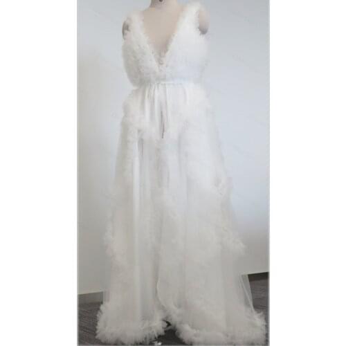 Womens sexy maternity gown nightgown sleeveless tulle bridal gown wedding customization