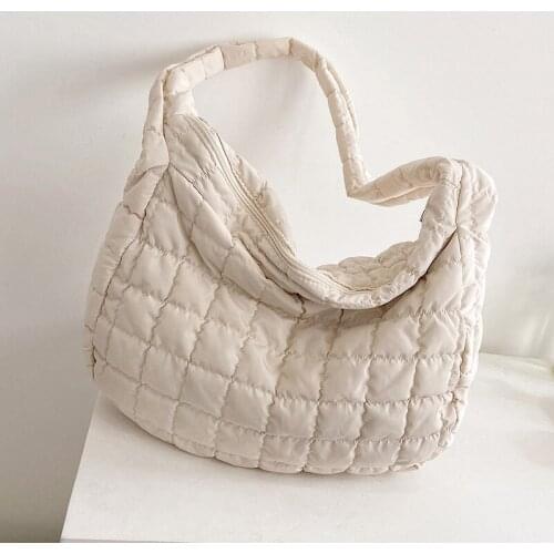 Winter Large Capacity Tote Shoulder Bags Designer Handbags Luxury Nylon Down Cotton Crossbody Bag Female Purse Travel Big Bag