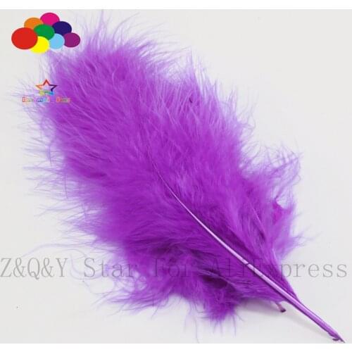 10-15CM (4-6 inches) natural 100PCS turkey fur dyed fuchsia full fleece decoration DIY jewelry show costume feather