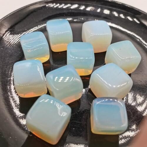 10pcs Opal Crystal Gemstone Cube Meditation Synthetic Opalite Crystal Decoration
