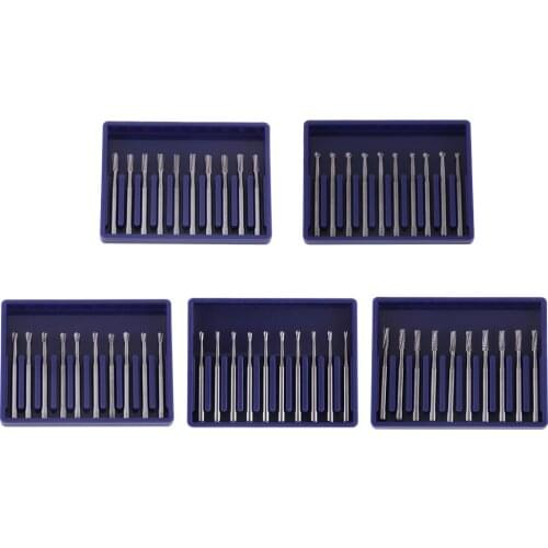 10pcs/set Dental Tungsten Carbide Steel Metal Crown Cutting Burs Dentist Tools