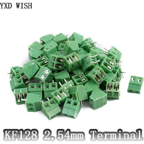 100pcs 2.54mm/0.1" Pitch PCB Screw Terminal Block Connector 2P 3P 4P 5P 6P 7P 8P 9P 10P 12P 16Pin Terminals 150V 6A For 26-18AWG