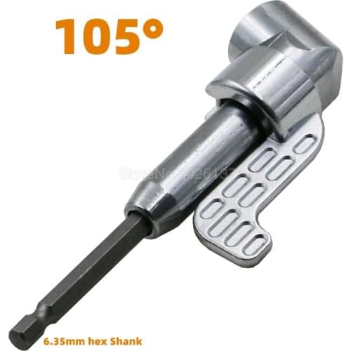 105 Degree 1/4 Hex Shank Angle Extended Turning Chuck For Electric Drill Screwdriver Power Tool Accessories Magnetic Bit