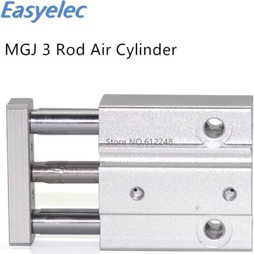SMC Type MGJ MGJ6 MGJ10 Min 3 Rod Cylinder with Guide Rod Pneumatic Cylinder MGJ
