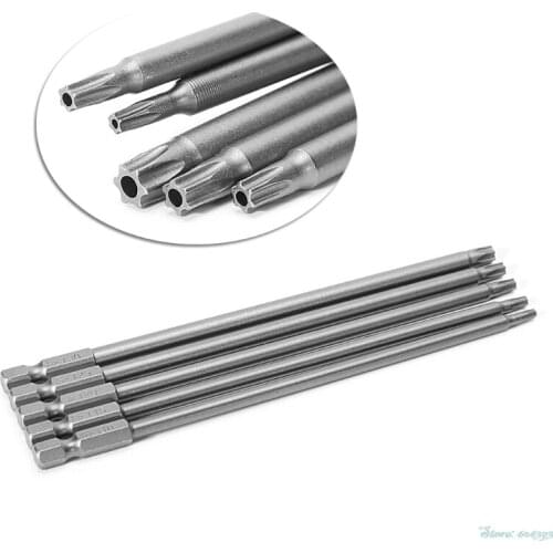 5Pcs/Set 150mm T10-T30 Long Magnetic Torx Electric Screwdriver Drill Bits Kit