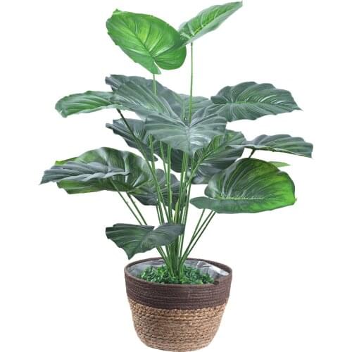 18 Forks Tropical Plants Large Artificial Banana Tree Fake Monstera Plastic Palm Tree Leaves For Home Garden Wedding Decor