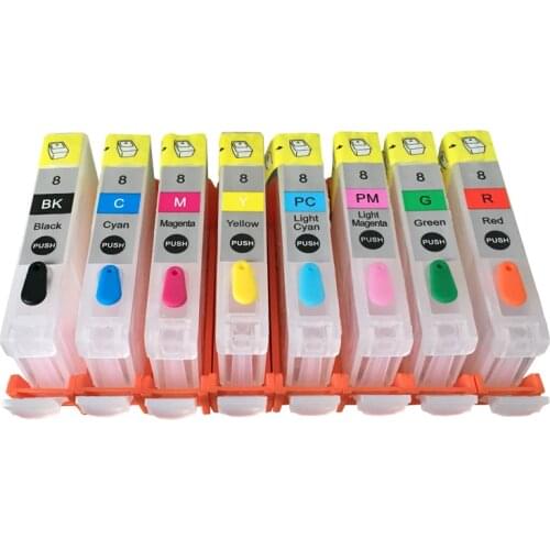 8 Colors for Canon CLI-8 CLI8 Refillable Ink Cartridge for Canon PIXMA Pro 9000 Pro9000 Printer cartridges With ARC Chips