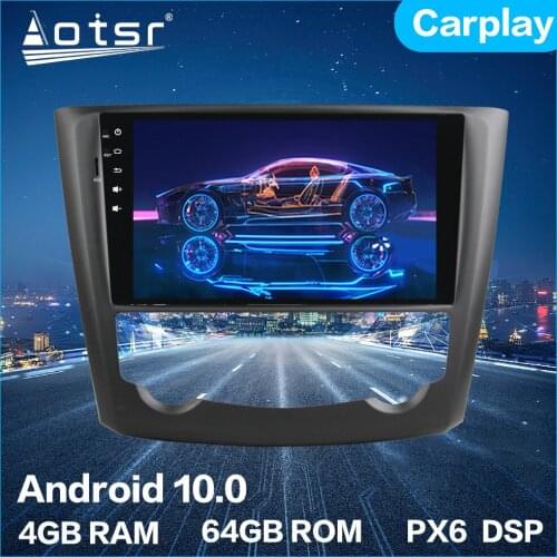 Aotsr Android 10.0 4+64GB Car Radio Player GPS Navigation Car Stereo HD Multimedia For Renault Kadjar 2016 2017 2018 DSP Carplay
