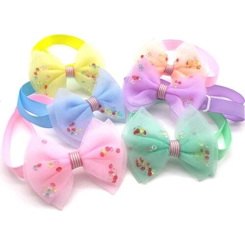 30/50 Pcs Pets Dog Grooming Accessories Bowknot With Diamond For Dog Cats Pet Bow Ties Necktie Pet Supplies Dog Bows Accessories