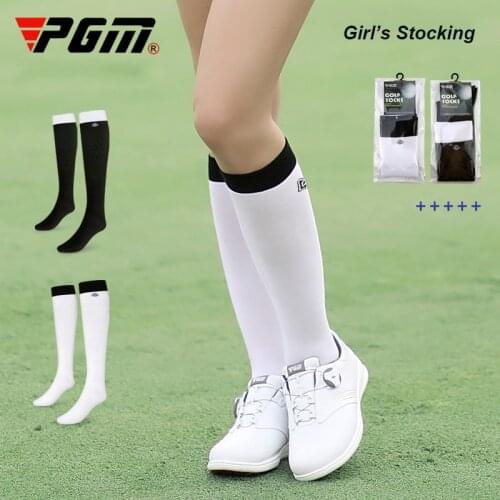 Golf Stockings Girls Soft Breathable Sports Socks Women Running Stocking Tennis Fitness Bicycle Knee High Stocking White Black