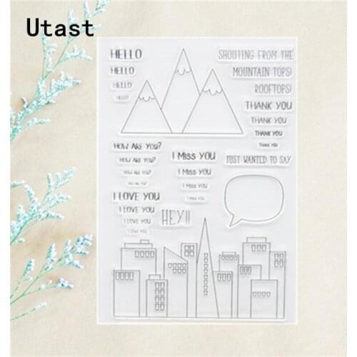 Mountains City Words Clear Silicone Stamps /Transparent Rubber Stamp for DIY Scrapbooking /Photo Album Decorative Craft Making