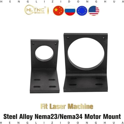 Engraving machine laser Nema 23 34 mounting bracket 57 86 stepper motor fitted black alloy steel diy cnc parts