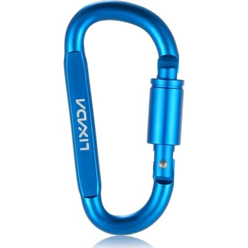 Lixada Aluminum Alloy Screw Lock Hanging Hook Buckle D-ring Locking Carabiner Keychain Camping Tool for Outdoor Camping Hiking