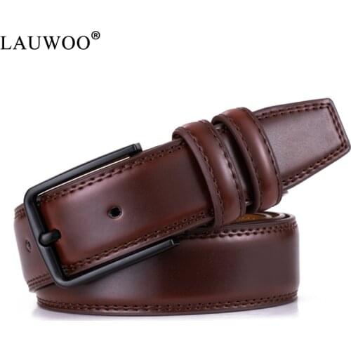 3.3cm High Quality Ceinture Homme Dropshipping Genuine Leather Belt for Men Strap Luxury Classic Pin Buckle Male Belt
