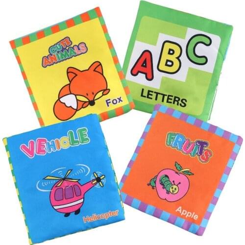 Newborn Baby Soft Fabric 3D Cloth Early Education Quite Book Childhood Learning Toys For Kids Ringing Paper Books 0-36 Months