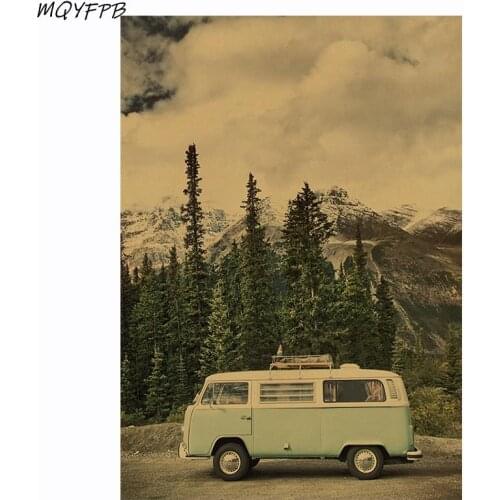 Scenery In The Journey Kraft Paper Poster Decorative Painting Wall Sticker Household Goods