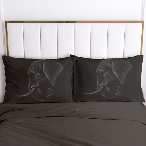 Pillow Cases Bedding 2PCS PillowCase For Bedroom,Home Decoration 70x70cm 50x70cm Pillow Cover Customize Size Black Elephant