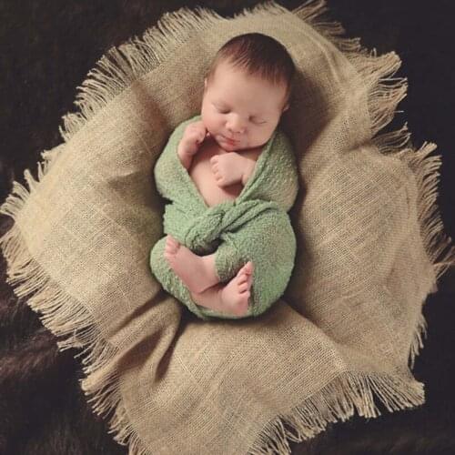 Newborn Photography Props Shower Gifts Infants Sleeping Swaddle Wrap Baby Tassel Receiving Blanket