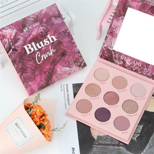 GUICAMI 9 Color Glitter Eye Shadow Palette Long-lasting Shimmer Earthy Pearly Matte Eyeshadow Waterproof Eye Makeup TSLM2